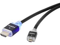 speakaprofessional HDMI Anschlusskabel mit LED [1x HDMI-Stecker - 1x HDMI-Stecker D Micro] 1.50m Sc