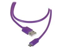 Vivanco USB-kabel USB 2.0 USB-A stekker, USB-micro-B stekker 1.20 m Lila 36255