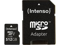 intenso Premium microSDXC-kaart 512 GB Class 10, UHS-I Incl. SD-adapter