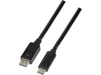 logilink USB / DisplayPort Aansluitkabel [1x USB-C 2.0 stekker - 1x DisplayPort stekker] 3.0 m Zwart