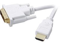 speakaprofessional DVI / HDMI Anschlusskabel 2.00m vergoldete Steckkontakte Weiß [1x DVI-Stecker 1