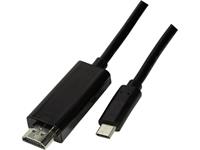 LogiLink HDMI / USB Anschlusskabel [1x USB-C™ Stecker - 1x HDMI-Stecker] 3.00m Schwarz