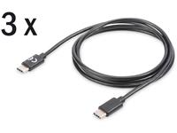 digitus USB 2.0 Anschlusskabel [1x USB-C™ Stecker - 1x USB-C™ Stecker] 1.00m Schwarz Geschirmt
