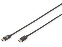 digitus USB 2.0 Anschlusskabel [1x USB-C™ Stecker - 1x USB-C™ Stecker] 1.00m Schwarz Geschirmt