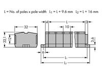 WAGO 264-207 Klemstrook 10 mm Spanveer Toewijzing: L Grijs 50 stuk(s)