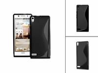 Huawei Ascend P6 TPU Siliconen Hoesje S-line Gel Case zwart 