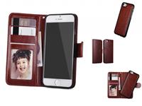 Apple Iphone 7 Wallet Case Deluxe met uitneembare softcase bruin 