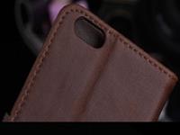 Apple luxe leren Wallet Book Case voor Iphone 6 bruin 