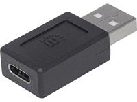 Manhattan USB 2.0 Adapter [1x USB-A 2.0 stekker - 1x USB-C bus] 354653 Stekker past op beide manieren