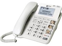 Geemarc CL595 Vaste seniorentelefoon Antwoordapparaat, Handsfree, Optisch belsignaal, Compatibel voor hoorapparatuur, Incl. noodoproep, Met basis