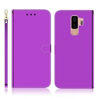 huismerk Voor Galaxy S9 PLUS geïmiteerd spiegel oppervlak horizontale Flip lederen draagtas met houder & kaartsleuven & portemonnee & Lanyard (paars)