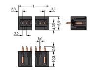 WAGO 734-144/105-604 Male behuizing-board 734 Totaal aantal polen: 14 Rastermaat: 3.50 mm 100 stuk(s)