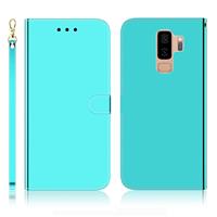 huismerk For Galaxy S9+ Imitated Mirror Surface Horizontal Flip Leather Case with Holder & Card Slots & Wallet & Lanyard(Mint Green)