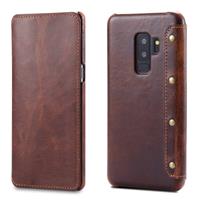 For Galaxy S9 Plus Denior Oil Wax Cowhide Simple Horizontal Flip Leather Case with Card Slots & Wallet(Brown)