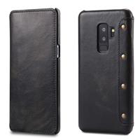 Voor Galaxy S9 Plus Denior Oil Wax Cowhide Eenvoudige horizontale flip lederen zaak met card slots & Wallet(Zwart)