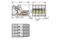 WAGO 831-3104/000-9037 Female behuizing (kabel) 831 Totaal aantal polen: 4 Rastermaat: 7.62 mm Inhoud: 24 stuk(s)