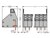 wago Federkraftklemmblock 1.50mm² Polzahl 6 Grau 150St.