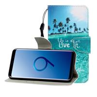 huismerk Voor Galaxy S9 Gekleurde Tekening Horizontale Flip Lederen Hoes met Houder & Card Slot & Wallet (Coconut Tree)