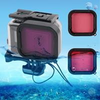 gopro 45m Waterproof Housing Protective Case + Touch Screen Back Cover for  NEW HERO /HERO6 /5 with Buckle Basic Mount & Screw & ((Purple Red Pink) Filters No Need to Remove Lens (Transparent)