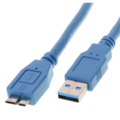 USB3.0 Anschlusskabel, A/Micro-B, 1m, blau