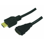 LogiLink HDMI Verlengkabel HDMI-A stekker, HDMI-A bus 2.00 m Zwart CH0056 HDMI-kabel