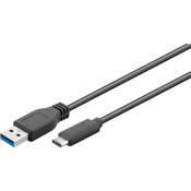USB 3.0 Typ C/A Anschlusskabel, GOOBAY 45247, 0,15 m, schwarz