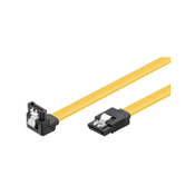 Goobay SATA III-Kabel, 6Gb/s, 2x SATA-Stecker mit Verriegelung (1x90°), gelb, 0,5m