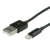 Value USB A/Lightning 1m 1m USB A Lightning Zwart USB-kabel