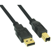 InLine 34550S 10m USB A USB B Mannelijk Mannelijk Zwart USB-kabel