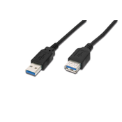 ASSMANN Electronic USB 3.0 Verlängerungskabel, Typ A St/Bu, 3.0m, USB 3.0 conform, sw