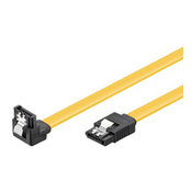 Goobay SATA III-Kabel, 6Gb/s, 2x SATA-Stecker mit Verriegelung (1x90°), gelb, 1m