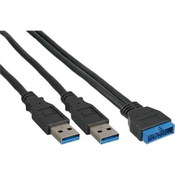 InLine 33447I 0.4m 2 x USB Mannelijk Mannelijk Zwart USB-kabel
