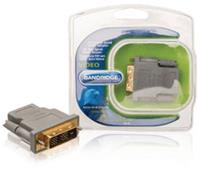 Bandridge High Speed HDMI Adapter DVI-D 18+1-Pins Male - HDMI Female Grijs