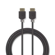 Nedis High Speed ℃℃HDMI ™ Kabel mit Ethernet / HDMI™ Stecker / HDMI™ Stecker / 4K@60Hz / 18 Gbps / 2.00 m / rund / PVC / Anthrazit / Verpackung mit