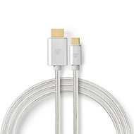 nedis USB-Adapter / USB 3.1 / USB-Typ-C ™ Stecker / HDMI™ Stecker / 2.00 m / rund / Vergoldet / Geflochten / Nylon / Aluminium / Verpackung mit