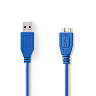 Nedis USB 3.0-Kabel | A Male - Micro-B Male | 0,5 m | Blauw