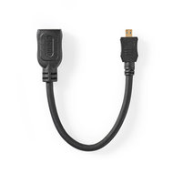 Nedis High Speed HDMI-Kabel met Ethernet | HDMI-Connector | HDMI Micro-Ingang | 0,2 m | Zwart