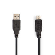 Nedis USB 2.0-Spiraalkabel | A Male - Micro-B Male | 2,0 m | Zwart