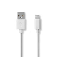Nedis USB 2.0-Kabel | A Male - Micro-B Male | 1,0 m | Wit