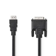 Nedis HDMI™ -Kabel / HDMI™ Stecker / DVI-D 24+1-Pin Stecker / 1080p / Vernickelt / 2.00 m / Gerade / PVC / Schwarz / Plastikbeutel