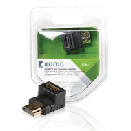 König High Speed HDMI met Ethernet Adapter 90ÃÂ° Haaks HDMI-Connector - HDMI Female Antraciet