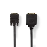 Nedis VGA-Kabel / VGA Stecker / 2x VGA Buchse / Vergoldet / Maximale Auflösung: 1280x800 / 0.20 m / rund / ABS / Schwarz / Plastikbeutel