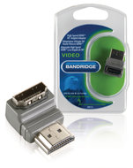 Bandridge High Speed HDMI met Ethernet Adapter 90ÃÂÃÂ° Haaks HDMI-Connector - HDMI Female Grijs