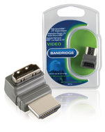 Bandridge High Speed HDMI met Ethernet Adapter 270ÃÂ° Gehoekt HDMI-Connector - HDMI Female Grijs