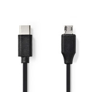 Nedis USB 2.0-Kabel | Type-C Male - Micro-B Male | 1,0 m | Zwart