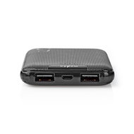 Nedis Powerbank | 5000 mAh | 2 USB-A Uitgangen 1. 0 A | Micro-USB Ingang | Zwart
