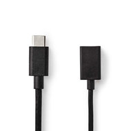 Nedis USB 3.0-Kabel | Type-C Male - A Female | 0,15 m | Zwart