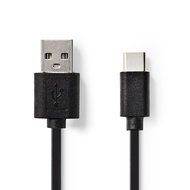 Nedis USB 2.0-Kabel | Type-C Male - A Male | 3,0 m | Zwart