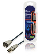 Bandridge USB 2.0 Verlengkabel USB A Male - USB A Female Rond 4.50 m Blauw