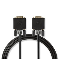 Nedis VGA-Kabel / VGA Stecker / VGA Stecker / Vergoldet / Maximale Auflösung: 1920x1200 / 2.00 m / rund / ABS / Anthrazit / Verpackung mit